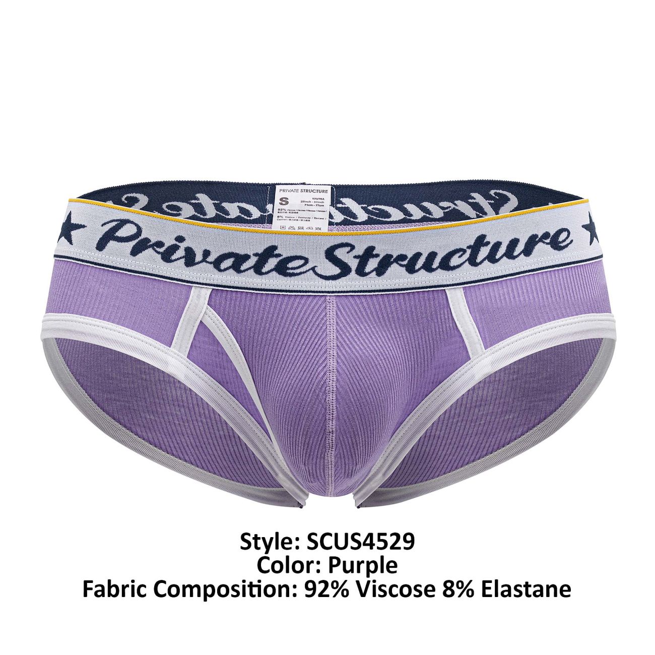 Private Structure SCUS4529 Klassischer Mini-Slip mit mittlerer Taille, Farbe Lila