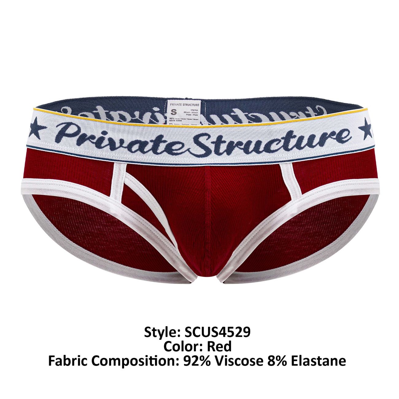 Private Structure SCUS4529 Klassischer Mini-Slip mit mittlerer Taille, Farbe Rot