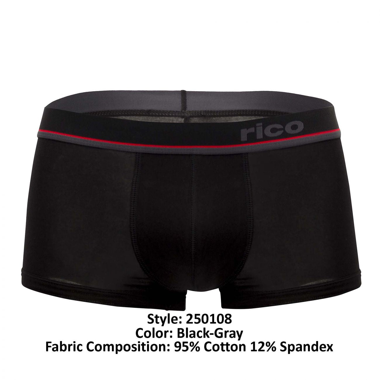 Rico 250108 3er-Pack brasilianische Badehosen, Farbe Schwarz-Grau