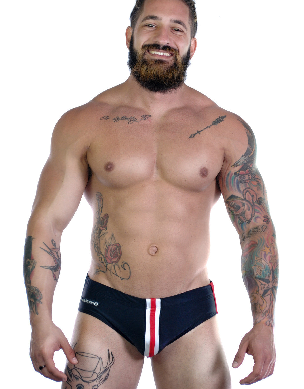 Sportivo Bikini Black with Red Stripe - EricSaloDesign.com