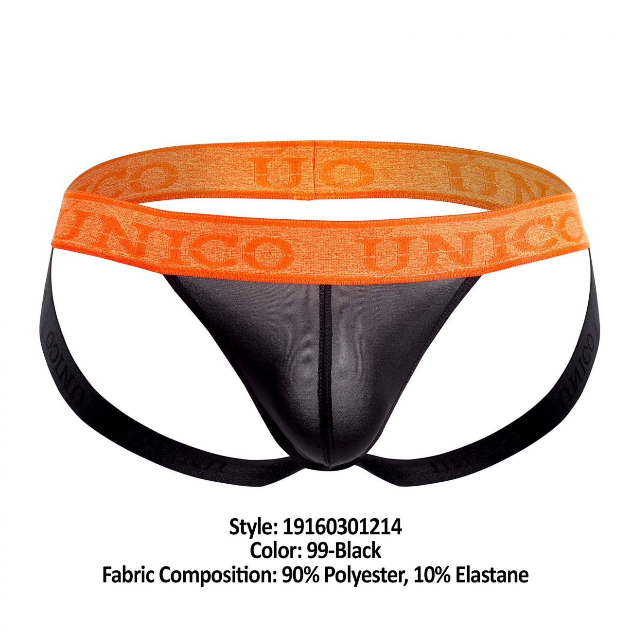 Unico 19160301214 COLORS Vigoroso Jockstrap Color 99-Black