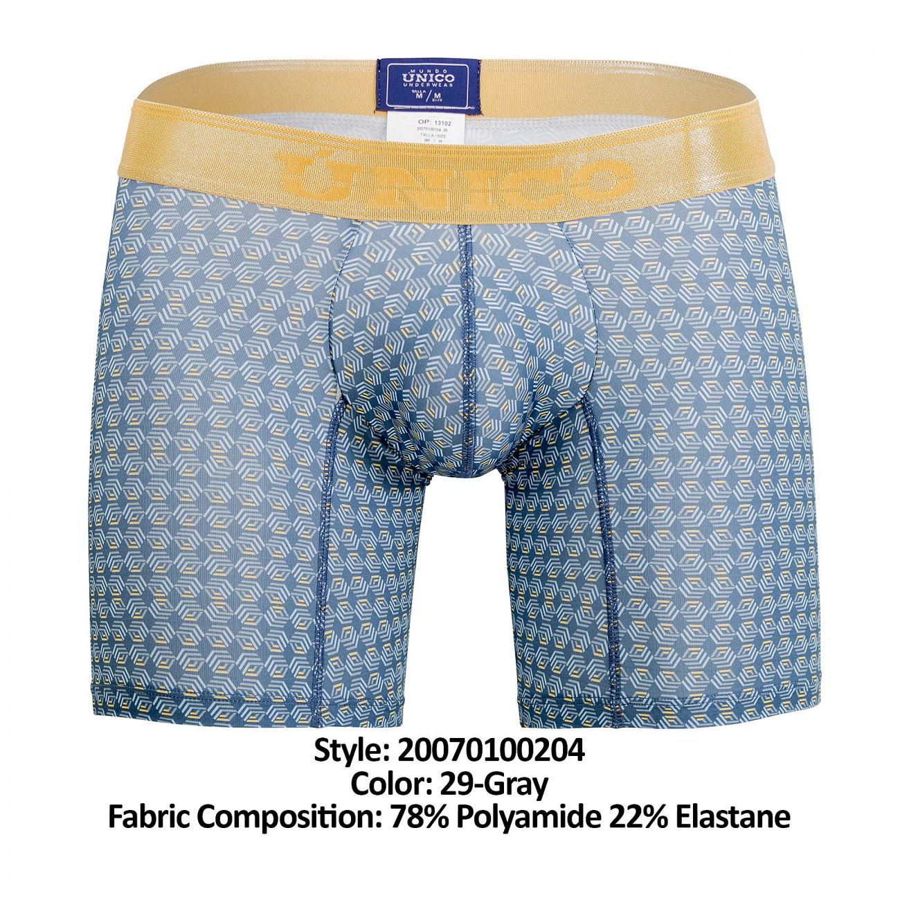 Unico 20070100204 Lucido Boxer Briefs Color 29-Gray