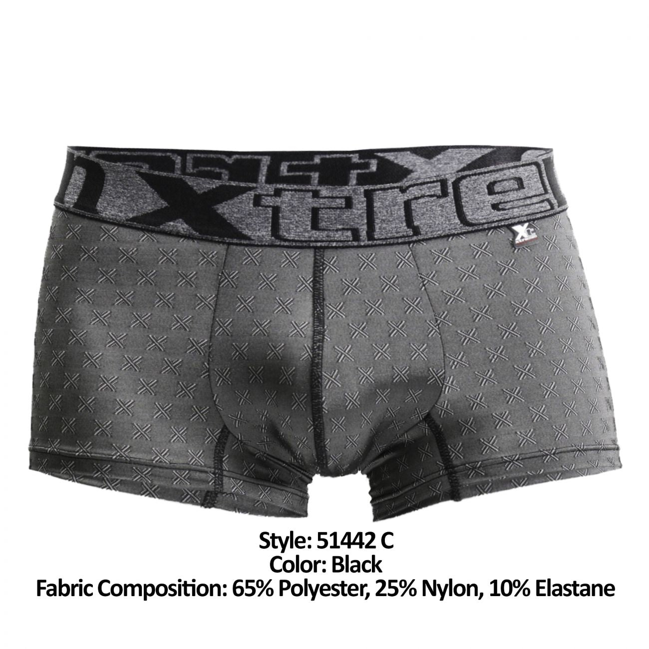 Xtremen 51442C Jacquard -X- Boxer Briefs Color Black