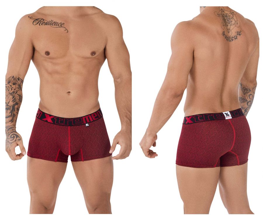 Xtremen 51478C Microfiber Jacquard Trunks Color Red