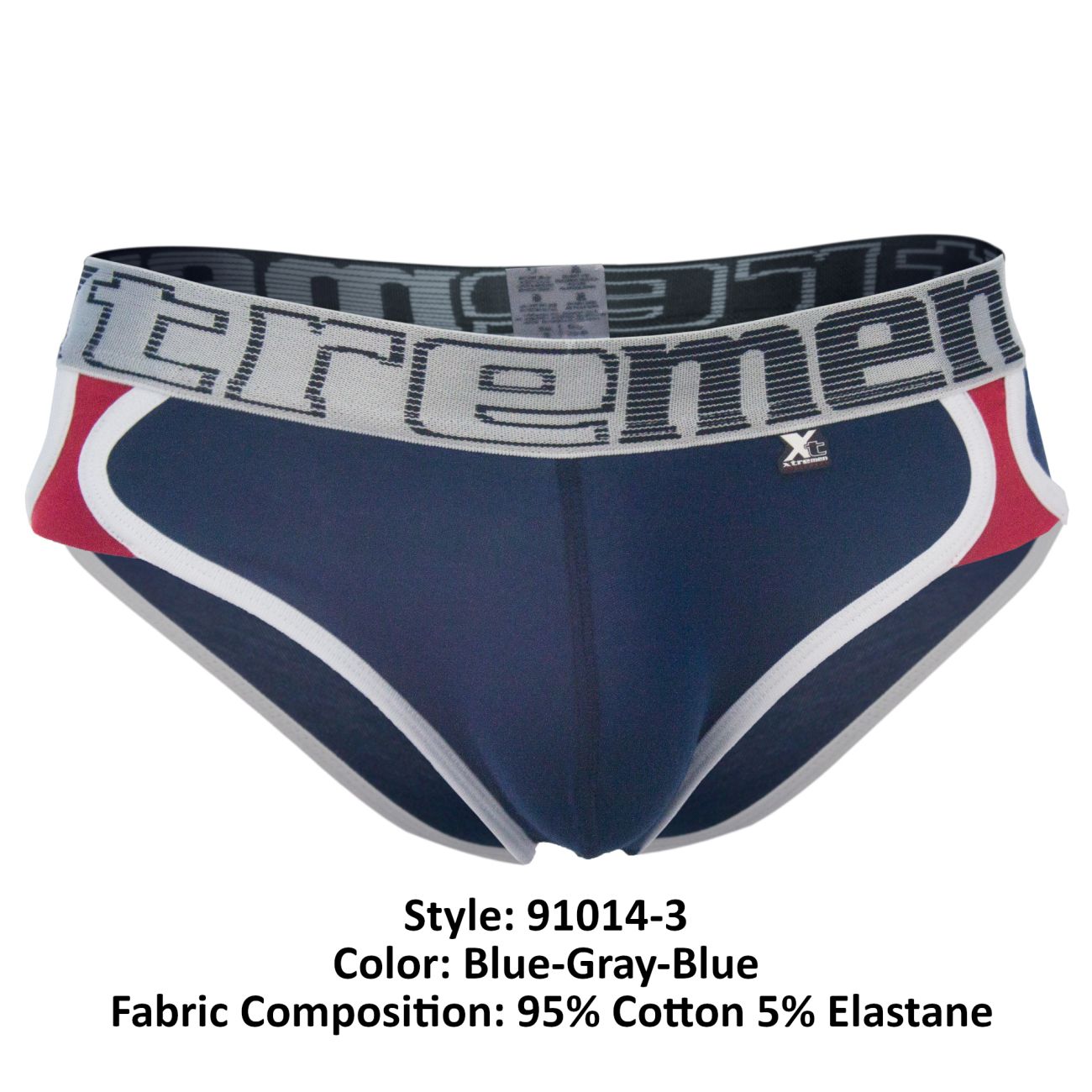 Xtremen 91014-3 3PK Briefs Color Blue-Gray-Blue