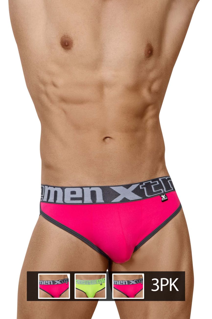 Slip Xtremen 91053-3 3PK Couleur Fuchsia-Vert-Fuchsia