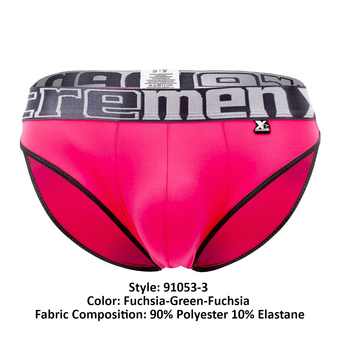 Slip Xtremen 91053-3 3PK Couleur Fuchsia-Vert-Fuchsia