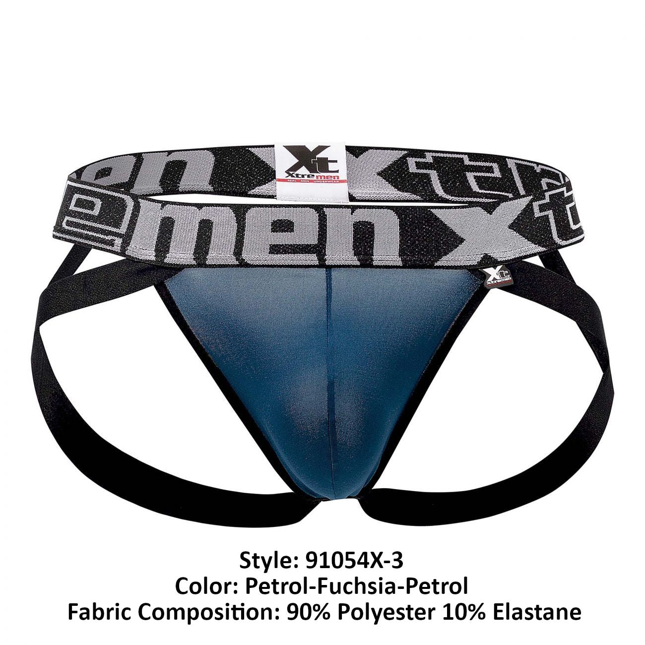 Xtremen 91054X-3 3PK Jockstrap Farbe Petrol-Fuchsia-Petrol