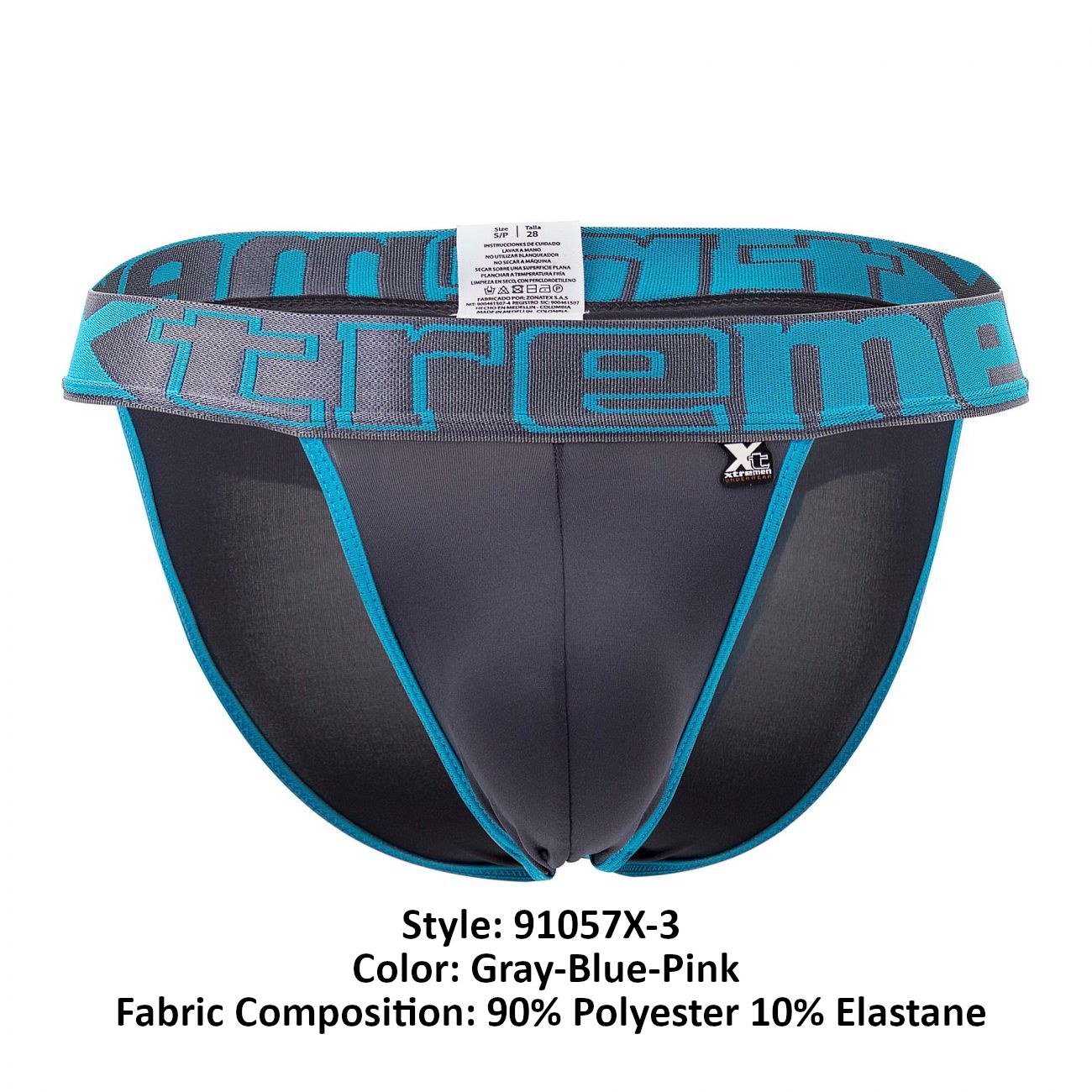 Xtremen 91057X-3 3PK Bikini Farbe Grau-Blau-Pink