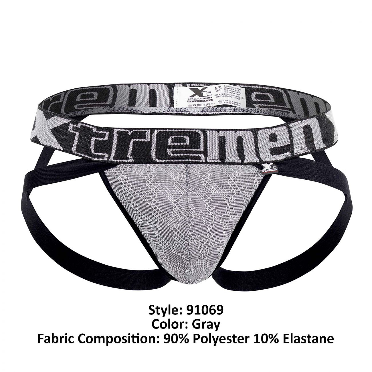 Xtremen 91069 Mikrofaser Jacquard Jockstrap Farbe Grau