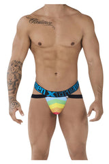 Jockstrap en microfibre Xtremen 91083 Pride Couleur Bleu