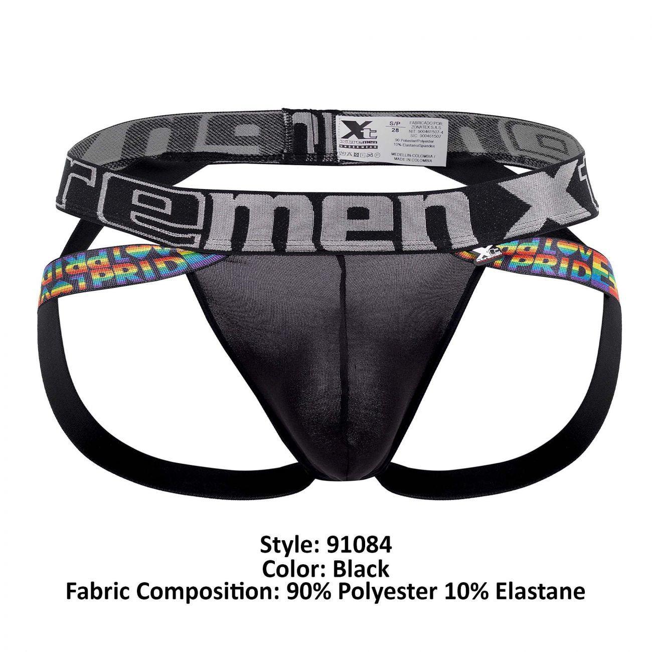 Xtremen 91084 Microfiber Pride Jockstrap Color Black