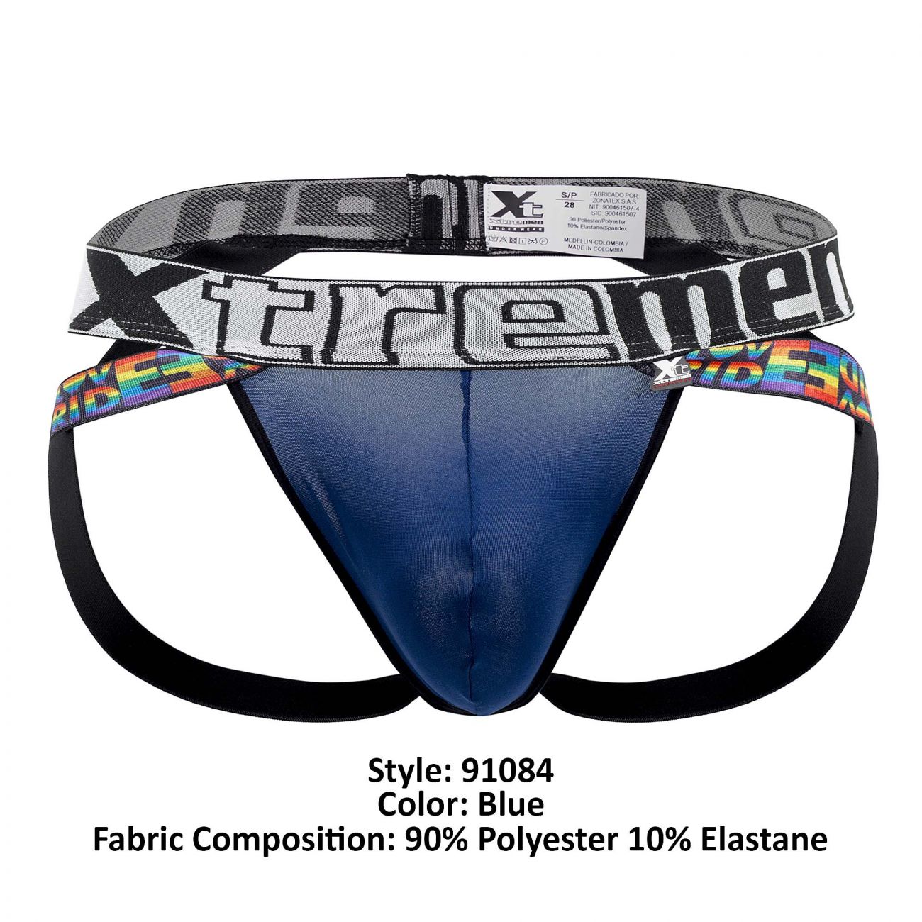 Xtremen 91084 Microfiber Pride Jockstrap Color Blue