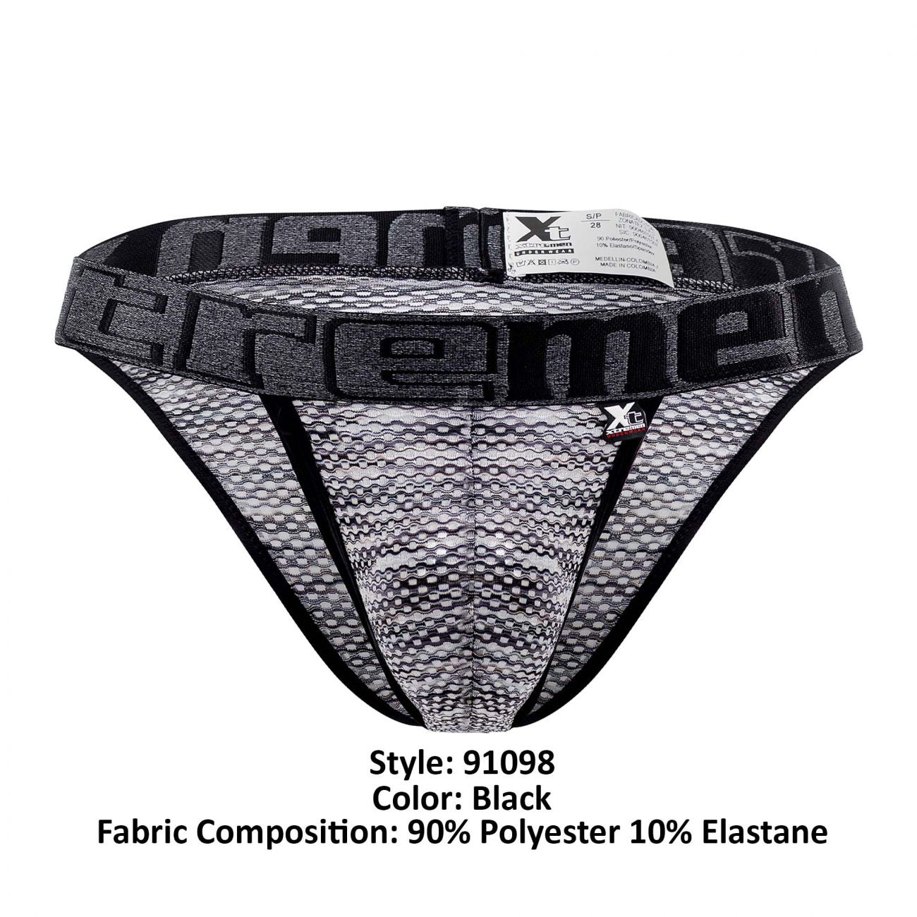 Xtremen 91098 Microfiber Mesh Bikini Color Black