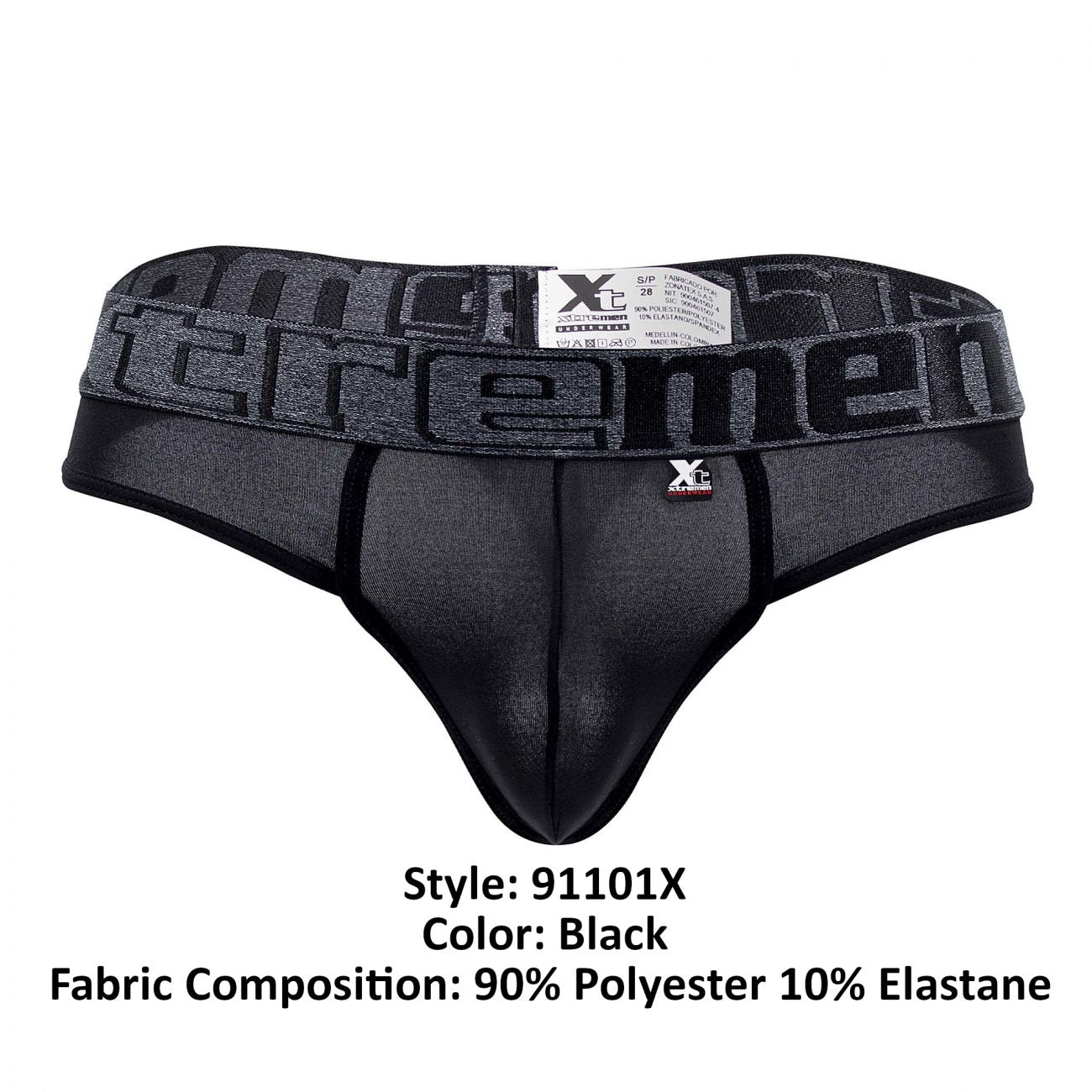 Xtremen 91101X Mikrofaser-Tangas Farbe Schwarz