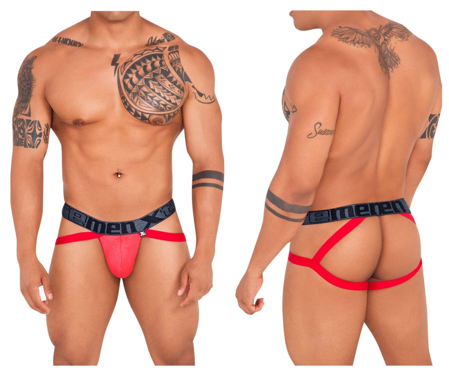 Xtremen 91128 Snake print Jockstrap Color Red