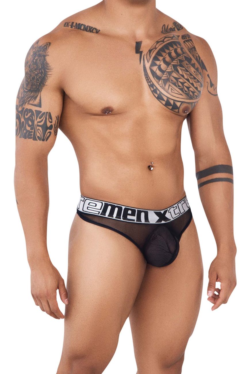 Xtremen 91137 Mesh Thongs Color Black