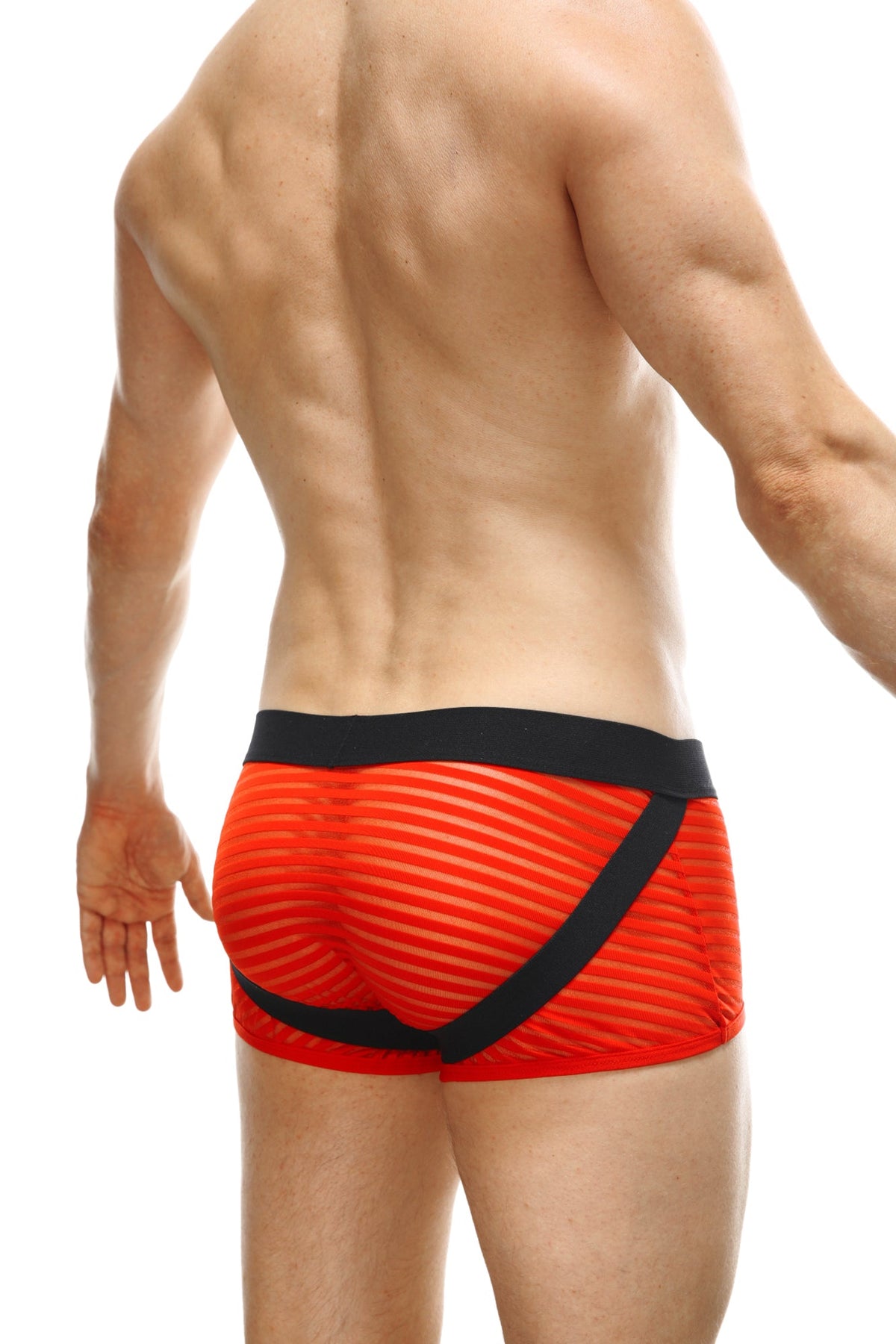 Boxer Jock Mesh Bars Red